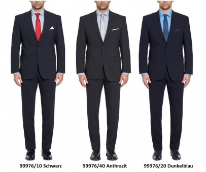 Digel Anzug Baukasten 99976 Sakko + Hose knitterarm. 3 Farben in breiter Größenauswahl 56 | Schwarz